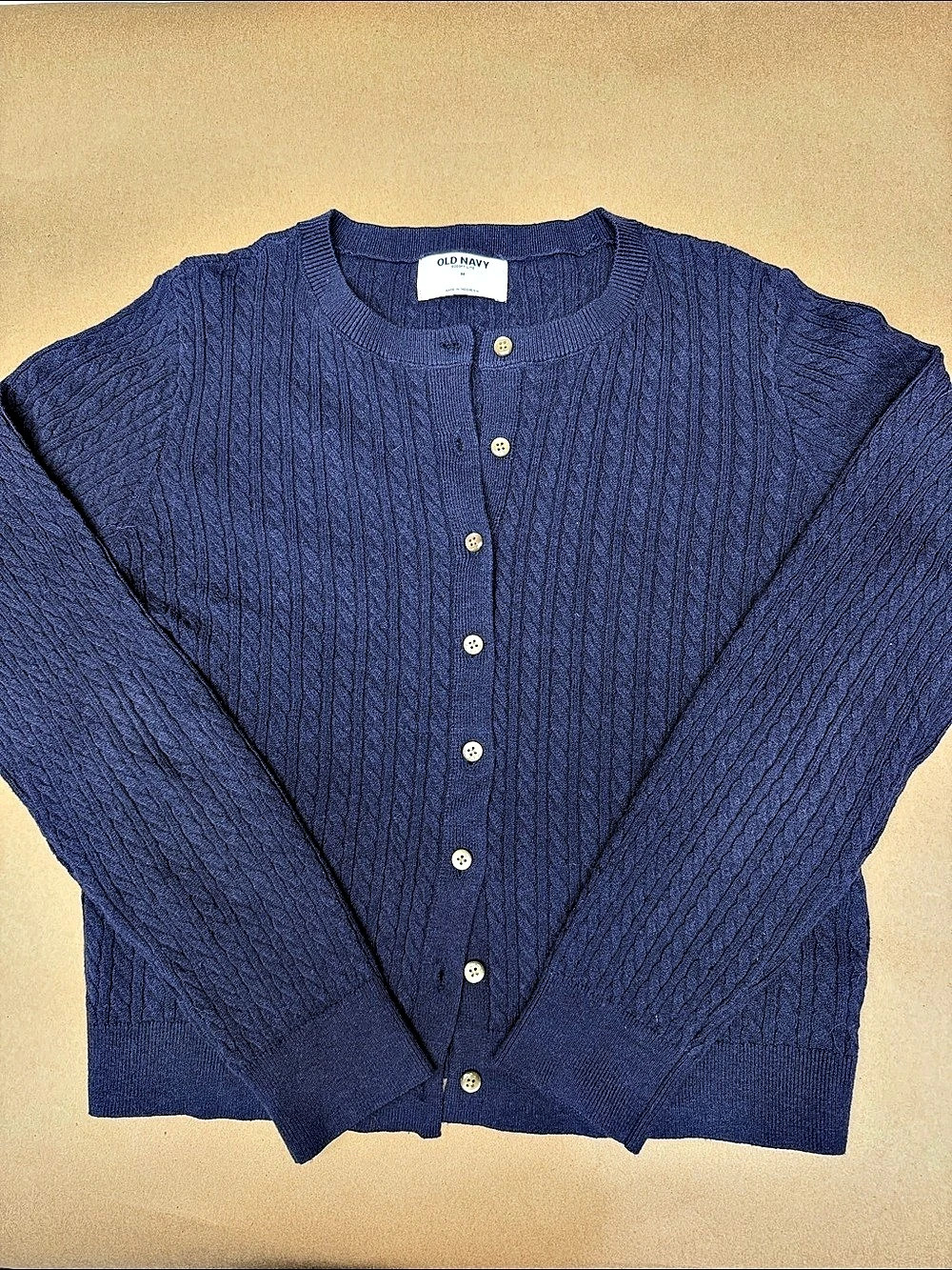 Old Navy SoSoft Lite Cable-Knit Cardigan Blue Medium